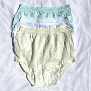 Vintage Lot Of 3 Silky Granny Panties Mushroom Gusset 5 USA New 158